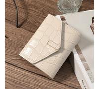 Portafoglio da donna, motivo a rilievo coccodrillo, con tasca per monete, finestra ID, stile bifold, motivo inciso minimal, moderno, elegante, idea regalo per anniversario, compleanno, ragazze, signor