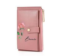 Portafoglio Da Donna Personalizzato Con Foto Portafoglio Grande Lungo Regali Per Donne Portafoglio Per Natale Compleanno Festa Della Mamma Portafoglio Grande Da Donna (B - Rosa)