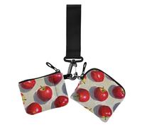Portafoglio da donna personalizzato con pittura a olio sentimento rosso portamonete piccolo portafoglio staccabile con cerniera con cinturino da polso per uso quotidiano 2 confezioni, pittura a olio