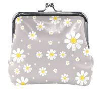 Portafoglio da donna personalizzato, in pelle, con motivo camomilla, portafogli per carte di credito, camomilla, tortora, taglia unica, Camomilla, tortora, Taglia unica, Classico