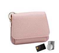 Portafoglio da donna piccolo e sottile compatto triptico in pelle PU, Rosa | Porta carte di credito per donne, mogli e madri, diario, viaggi, lavoro, palestra, appuntamenti, spiaggia e shopping