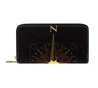 Portafoglio da donna Pochette da donna Portacarte Organizer Portamonete in pelle con cerniera Bussola Nero