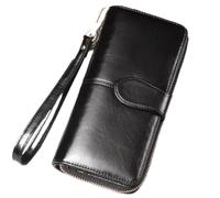 Portafoglio da donna Portafogli Cerniera Clip for appunti Pacchetto di carte Pochette mobile Per Viaggi E Vacanze(Black)