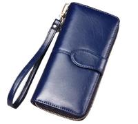 Portafoglio da donna Portafogli Cerniera Clip for appunti Pacchetto di carte Pochette mobile Per Viaggi E Vacanze(Dark Blue)