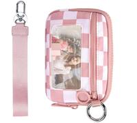 Portafoglio da donna - portafoglio da 14 cm - compatto e leggero porta carte e monete con finestra d'identità, impermeabile e robusto per viaggi, shopping e uso quotidiano, Colore: rosa