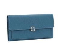 Portafoglio da Donna Portafoglio da donna Pochette con clip transfrontaliera lunga in pelle piena(Blue)