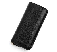 Portafoglio da Donna Portafoglio in pelle RFID con cerniera lunga da donna fermasoldi carta d'organo cambia una pochette di grande capacità Portafoglio di Grande Ccapacità ( Color : Black , Size : 20x