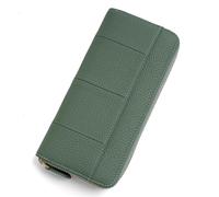 Portafoglio da Donna Portafoglio in pelle RFID con cerniera lunga da donna fermasoldi carta d'organo cambia una pochette di grande capacità Portafoglio di Grande Ccapacità ( Color : Green , Size : 20x