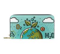 Portafoglio da donna Portamonete da donna Portacarte Organizer Portamonete in pelle con cerniera Happy Earth Day