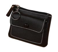 Portafoglio da donna, portamonete, portafoglio con cerniera, tasca con cerniera, porta bancomat, portamonete, porta carte di credito, organizer per carte, tinta unita per ragazze e donne, Nero