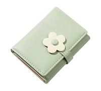 Portafoglio da donna semplice e carino fiore studente portafoglio donna breve triplo portafoglio donna nota 9 custodia portafoglio, verde, taglia unica