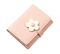 Portafoglio da donna semplice e carino fiore studente portafoglio donna breve triplo portafoglio donna nota 9 custodia portafoglio, Colore: rosa., taglia unica