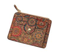 Portafoglio da donna - vintage floreale porta carte di credito - marrone piccolo donna portafogli per piccoli oggetti, contanti, patente di guida, carte d'identità, B, Refer to description, Unisex