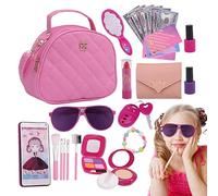 Portafoglio da gioco per bambini, portafogli giocattolo con accessori | 27 X set di giocattoli portafogli per bambine | Immagina di giocare giocattoli per il trucco, tra cui portafogli, telefoni