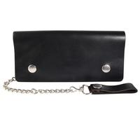 Portafoglio da Motociclista in pelle Leonardo Verrelli, Nero, 19,5 x 9 cm