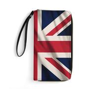 Portafoglio da polso con bandiera Union Jack Regno Unito per uomo donna portafoglio lungo in pelle portafoglio per carte di credito con cordino, Stile:, 19.7x10.5cm