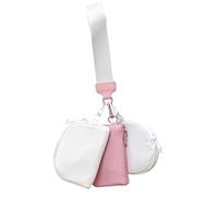Portafoglio da polso con portachiavi, portafoglio portatile a tre tasche con cerniera intorno, portamonete da donna, portafoglio portachiavi compatto per viaggi, sport e uso all'aperto, Beige