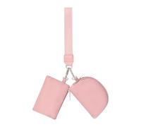 Portafoglio da polso da donna, con doppia tasca, mini cerniera intorno al polso, portafoglio portatile con doppia tasca rimovibile, rosa, Borse da polso
