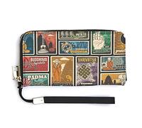 Portafoglio da polso da donna con fiore di loto Zen Meditazione retrò Yin e Yang Portafogli di grande capacità per pochette lunghe da donna Borsa in PU stampato con cerniera