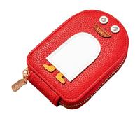 portafoglio da , porta carte in PU da , portafoglio leggero a fisarmonica con cerniera, per carte di , facile da usare, C, Colore: rosso,