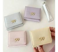 Portafoglio da ragazza con design fiocco carino, bellissimo portacarte con finestra per documento d'identità, mini portafoglio, borsa da donna, adatto per il ritorno a scuola Tagli UnicaColore unicoPo