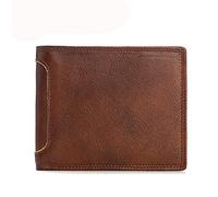 Portafoglio da uomo 1 pezzo Portafoglio orizzontale retrò Portafoglio casual da lavoro Portafoglio corto (C, 12 * 10 * 2 cm)