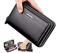 Portafoglio da uomo in pelle lunga per cellulare da lavoro borsetta porta carte di credito grande custodia da viaggio regalo per padre marito fidanzato L