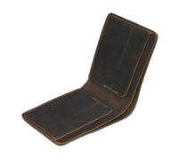 Portafoglio da uomo in vera pelle, porta carte, semplice stile retrò europeo e americano, 4, Taglia unica