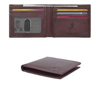 Portafoglio da uomo in vera pelle - RFID sottile portafoglio sottile bifold carta di credito ID minimalista sottile portafogli regalo per uomo, Toscana Marrone, S, Casual
