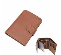Portafoglio da uomo, portafoglio in pelle bovina con portamonete, protezione RFID, portafoglio triplo da uomo, con 11 scomparti per carte, 2 scomparti per documenti, può essere regalato come regalo di