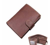 Portafoglio da uomo, portafoglio in pelle bovina con portamonete, protezione RFID, portafoglio triplo da uomo, con 11 scomparti per carte, 2 scomparti per documenti, può essere regalato come regalo di