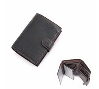 Portafoglio da uomo, portafoglio in pelle bovina con portamonete, protezione RFID, portafoglio triplo da uomo, con 11 scomparti per carte, 2 scomparti per documenti, può essere regalato come regalo di