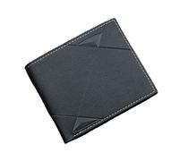 Portafoglio da uomo Portamonete multi-carta corto Portafoglio casual Portafoglio maschile sottile triplo orizzontale morbido da uomo (Colore : Nero, Dimensioni : 9.8 * 12cm)