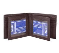 Portafoglio da uomo, stile hipster, spesso, grande, con 20 carte e 2 finestrelle per documento d'identità, Marrone, Taglia unica, Portafoglio Hipster Bifold