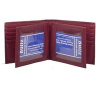 Portafoglio da uomo, stile hipster, spesso, grande, con 20 carte e 2 finestrelle per documento d'identità, Borgogna, Taglia unica, Portafoglio Hipster Bifold