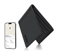 Portafoglio da uomo, tracker Bluetooth integrato con Apple Find My (solo iOS), blocco RFID, portafoglio bifold da uomo con localizzatore GPS, cercatore di portafogli ricaricabili, regalo per lui, nero