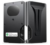 Portafoglio da uomo ultra sottile - Smart Wallet con tracciamento della posizione, Air Wallet Build-in Airtag Chip compatibile con Apple Find My iOS Only, porta carte di blocco RFID con clip per