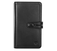 Portafoglio da viaggio con blocco RFID Impressionante portafoglio per carte di credito Porta carte di credito Porta documenti Organizer in vera pelle (nero)