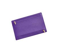 Portafoglio da viaggio in morbida pelle PU con cerniera, organizer per documenti con slot per passaporti, tasche per carte di credito, design compatto per viaggi di lavoro con cerniera, Viola scuro