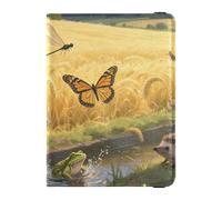 Portafoglio da viaggio in pelle con farfalla in campagna porta passaporto sicuro nascosto denaro e porta carte per uomini viaggi di lavoro