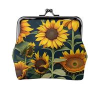 Portafoglio da viaggio minimalista con stampa di fiori selvatici, piccola custodia per escursioni ed escursioni all'aperto, Nero , Taglia unica, Portamonete