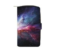 Portafoglio da viaggio per uomini e donne Nebula e galassia nell'universo con blocco RFID, organizer per carte di credito, grande capacità