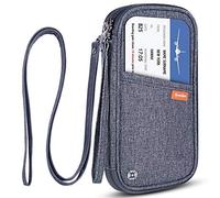 Portafoglio da Viaggio Porta Passaporto Familiare Porta Documenti Blocco RFID & Organizer per 5 Passaporti, Carte d'Identità, Carte di Credito, Biglietti Aerei, Denaro (Grigio)