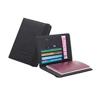 Portafoglio di passaporto da viaggio multiuso neutro Tri-folt Documento a portafoglio clip del portafoglio (Black, One Size)