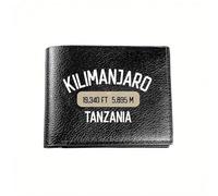 Portafoglio di qualità Kilimangiaro Tanzania 19.340 FT 5.895 M Escursionismo in montagna Avventura Stampa Portafoglio Business Mens Casual Elegante Semplice Practi Halloween e regali di Natale