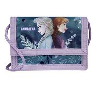 Portafoglio Disney Frozen Bambina - Personalizzato con nome - Portafoglio da appendere per bambini, Blu scuro, Classico