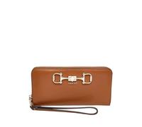 PORTAFOGLIO DONNA GUESS janie portafoglio ziparound large COGNAC CUOIO 432569