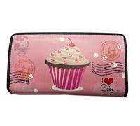 PORTAFOGLIO DONNA IN ECOPELLE PORTA DOCUMENTI E CARTE SOGGETTO CUPCAKE CM 19X10