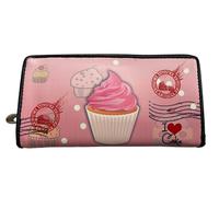 PORTAFOGLIO DONNA IN ECOPELLE PORTA DOCUMENTI E CARTE SOGGETTO CUPCAKE CM 19X10