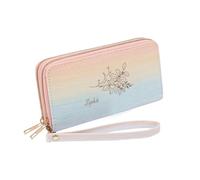 Portafoglio Donna Personalizzato Con Foto, Grande Lungo Fiore Alla Nascita Portafoglio Con Nome Natale Festa Della Mamma Come Regalo Per Mamma Nonna Amica (Con nome e fiore)